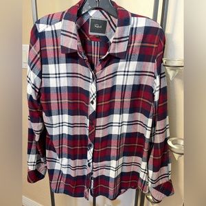 Rails Women Button Down Flannel Size Large Red Plaid